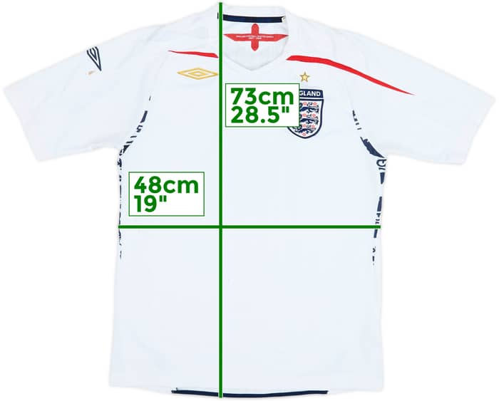 2007-09 England Home Shirt - 4/10 - (M)