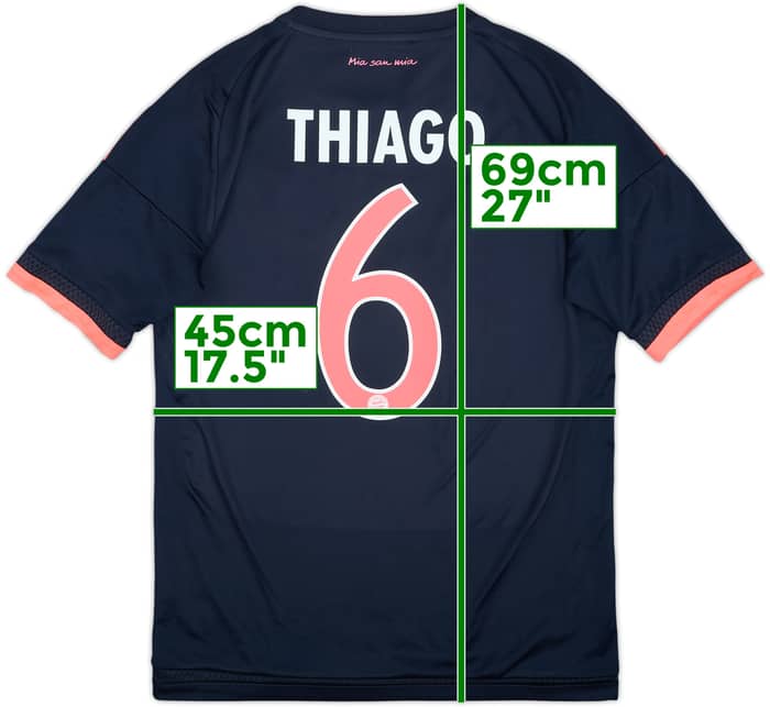 2015-16 Bayern Munich Third Shirt Thiago #6 - 8/10 - (L.Boys)
