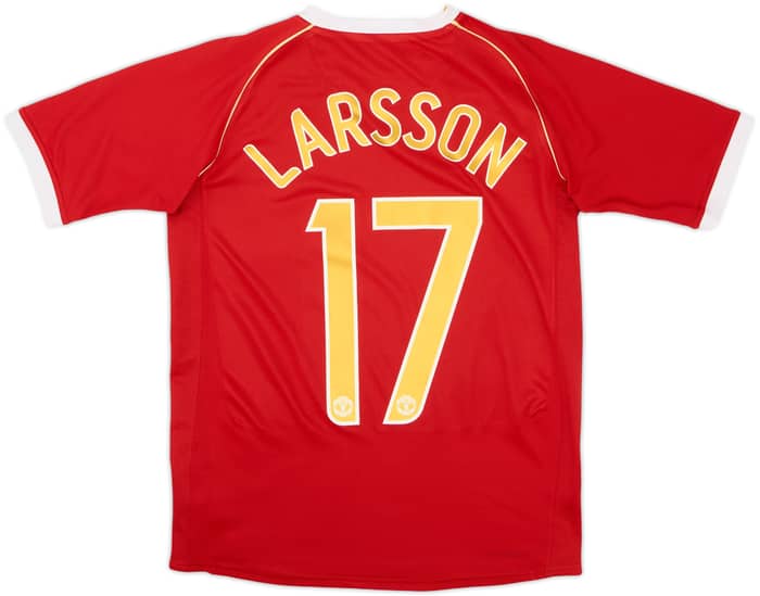 2006-07 Manchester United Home Shirt Larsson #17 - 9/10 - (XL.Boys)