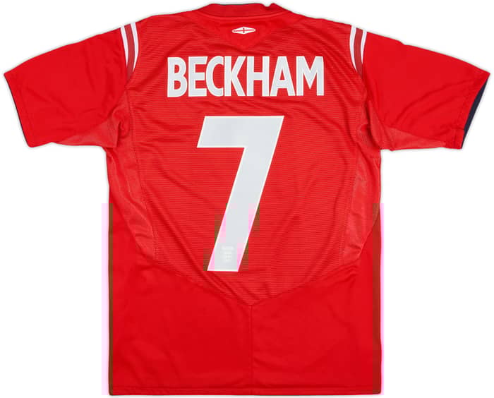 2004-06 England Away Shirt Beckham #7 - 8/10 - (XL.Boys)
