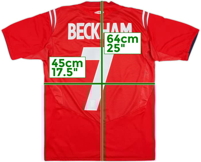 2004-06 England Away Shirt Beckham #7 - 8/10 - (XL.Boys)