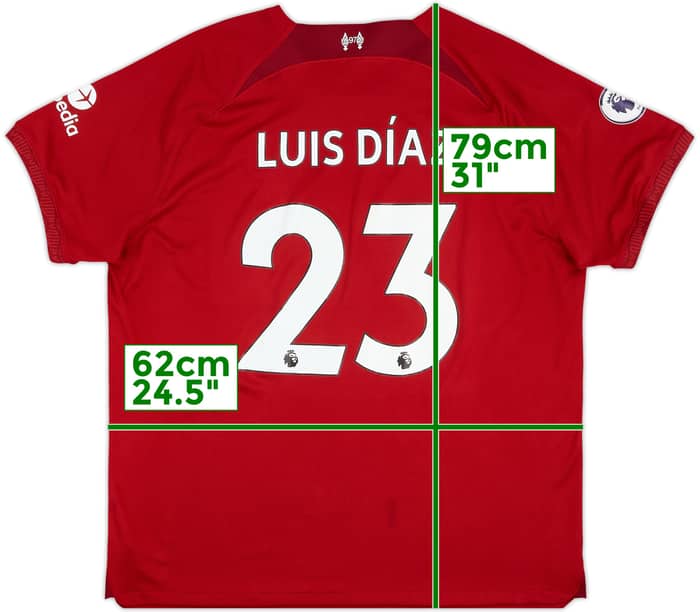 2022-23 Liverpool Home Shirt Luis Diaz #23 - 7/10 - (XXL)