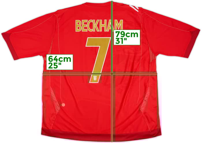 2006-08 England Away Shirt Beckham #7 - 10/10 - (3XL)