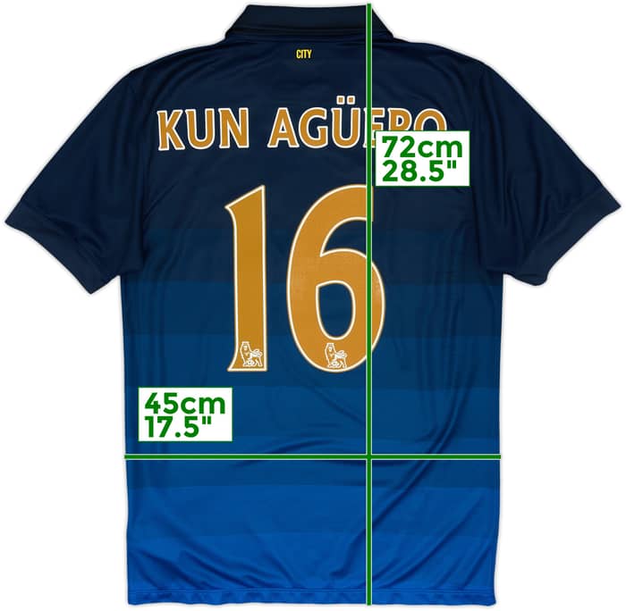 2014-15 Manchester City Away Shirt Kun Aguero #16 - 8/10 - (S)