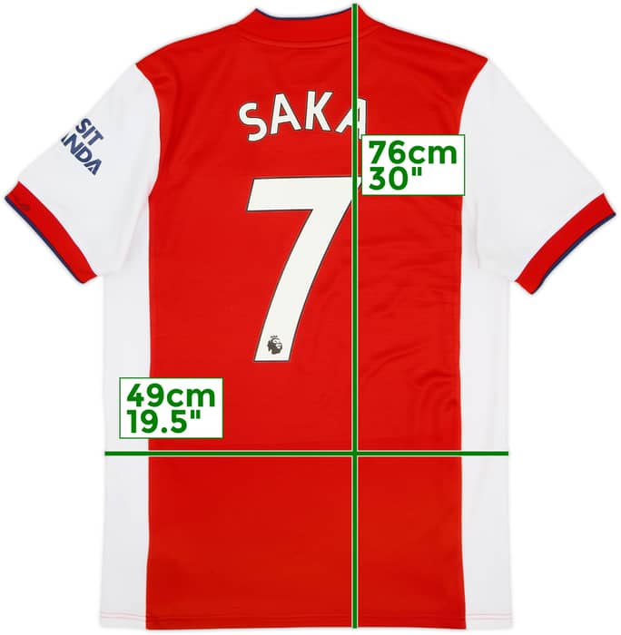 2021-22 Arsenal Home Shirt Saka #7 - 6/10 - (M)