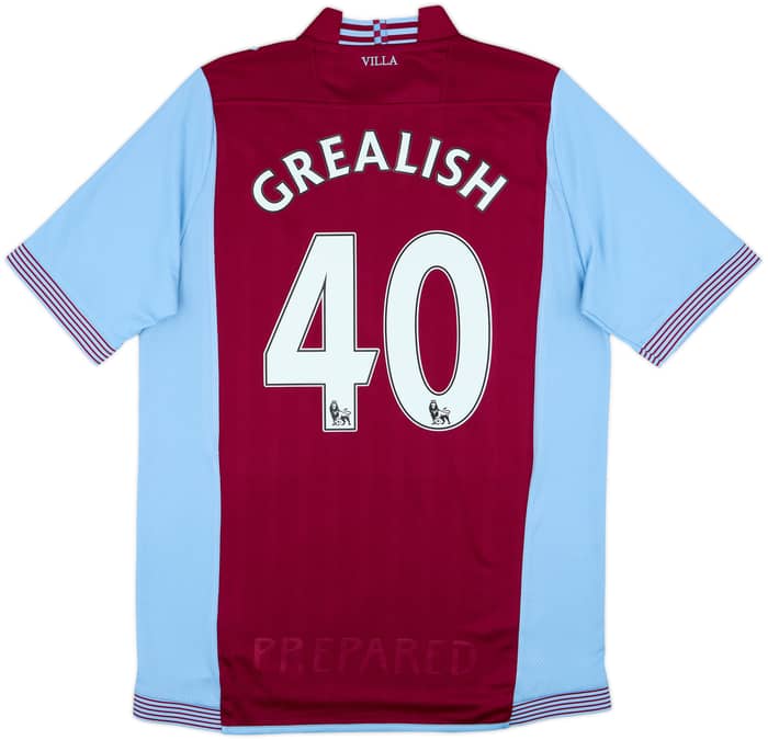 2013-14 Aston Villa Home Shirt Grealish #40 - 8/10 - (L)