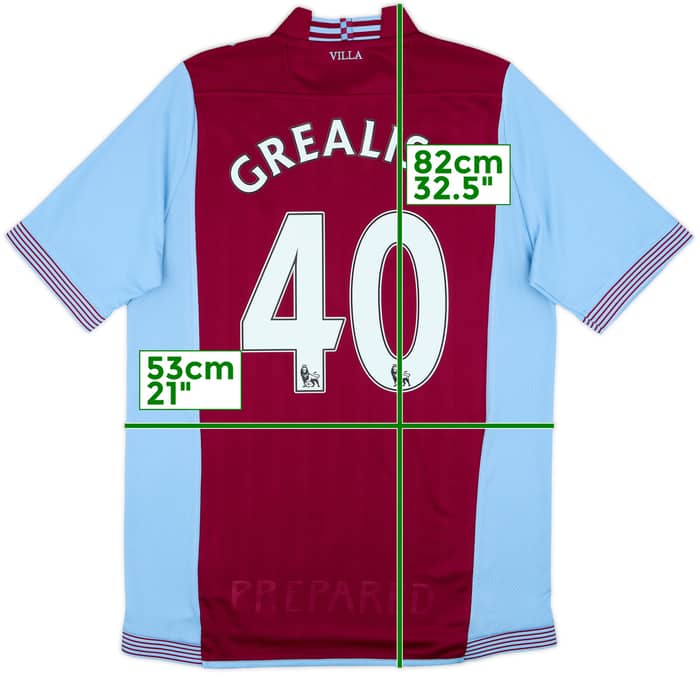2013-14 Aston Villa Home Shirt Grealish #40 - 8/10 - (L)