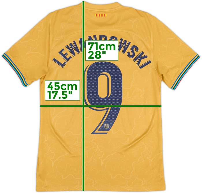 2022-23 Barcelona Camiseta Visitante Lewandowski #9 - 8/10 - (S)