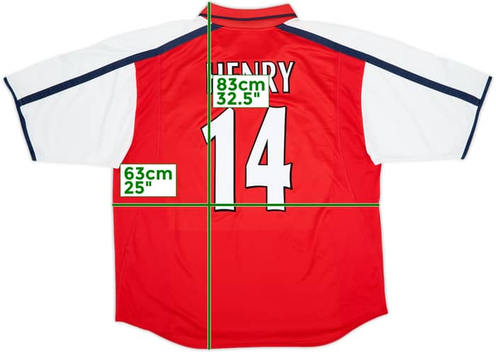 2000-02 Arsenal Home Shirt Henry #14 - 8/10 - (XXL)