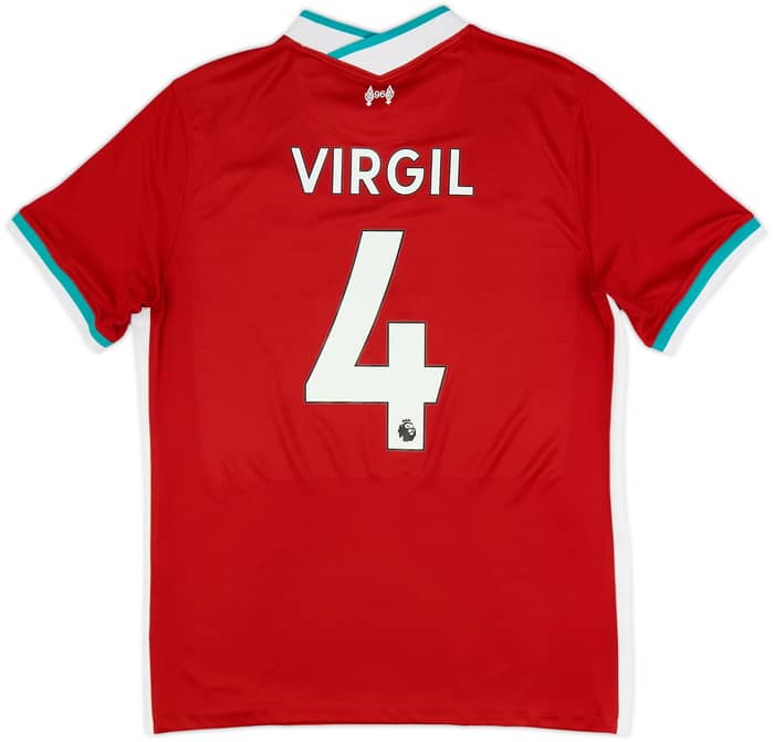 2020-21 Liverpool Home Shirt Virgil #4 - 8/10 - (L)