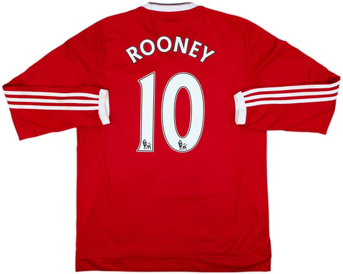 2015-16 Manchester United Home L/S Shirt Rooney #10 - 10/10 - (L)