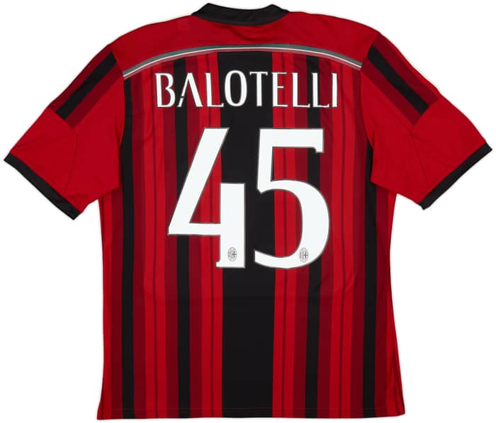 2014-15 AC Milan Home Shirt Balotelli #45 - 6/10 - (L)