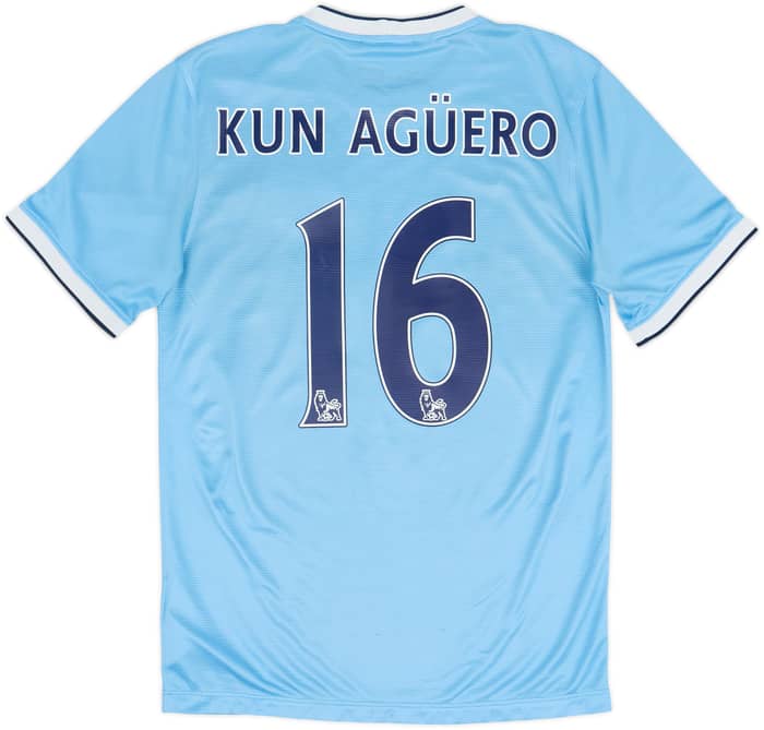 2013-14 Manchester City Home Shirt Kun Aguero #16 - 6/10 - (S)