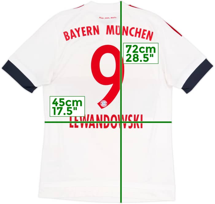 2015-16 Bayern Munich Away Shirt Lewandowski #9 - 8/10 - (S)