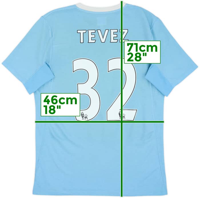 2009-10 Manchester City Home Shirt Tevez #32 - 6/10 - (S)