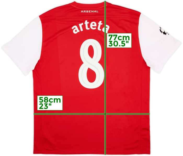2011-12 Arsenal Home Shirt Arteta #8 - 8/10 - (XL)