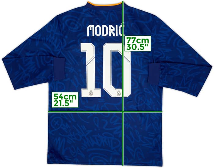 2021-22 Real Madrid Away L/S Shirt Modric #10 - 8/10 - (L)
