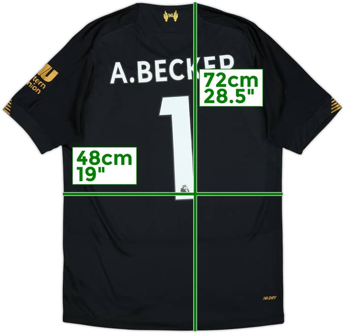 2019-20 Liverpool Portero Manga Corta Camiseta A.Becker #1 - 9/10 - (S)