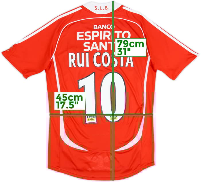 2006-07 Benfica Home Shirt Rui Costa #10 - 7/10 - (S)