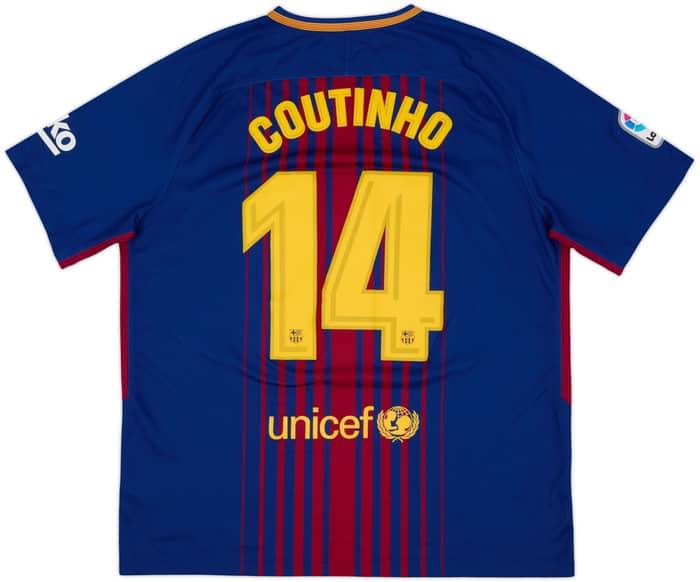 2017-18 Barcelona Home Shirt Coutinho #14 - 6/10 - (XL)