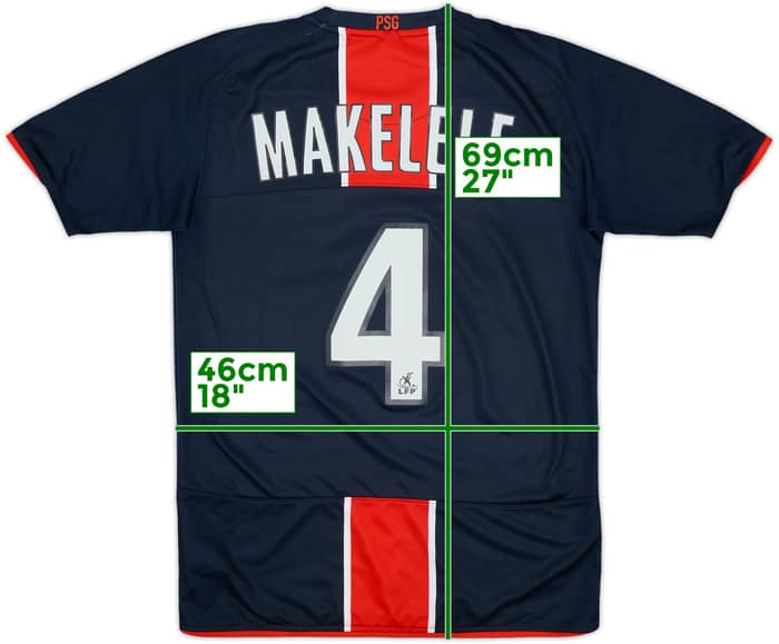 2008-09 Paris Saint-Germain Home Shirt Makelele #4 - 8/10 - (XL.Boys)