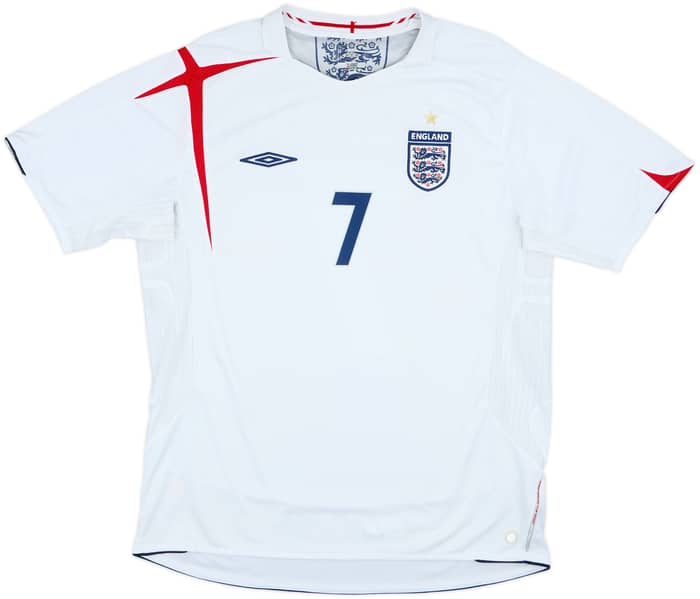 2005-07 England Home Shirt Beckham #7 - 6/10 - (XL)