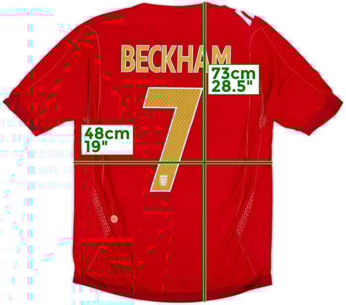 2006-08 England Away Shirt Beckham #7 - 5/10 - (M)