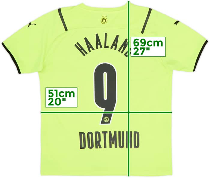 2021-22 Borussia Dortmund European Home Shirt Haaland #9 - 8/10 - (M)