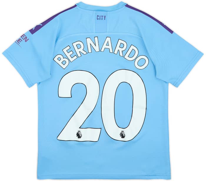 2019-20 Manchester City Home Shirt Bernardo #20 - 9/10 - (M.Boys)