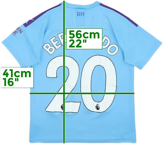 2019-20 Manchester City Home Shirt Bernardo #20 - 9/10 - (M.Boys)