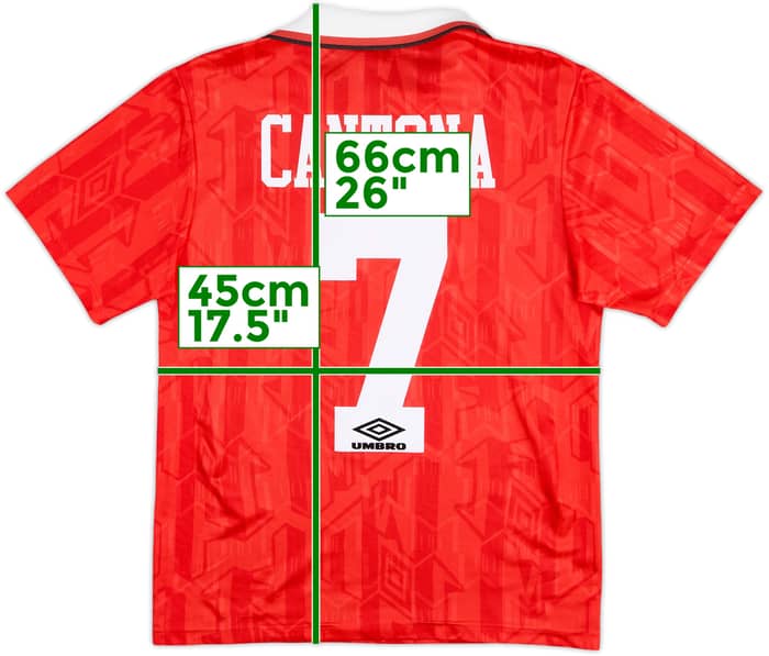 1992-94 Manchester United Home Shirt Cantona #7 - 9/10 - (S)