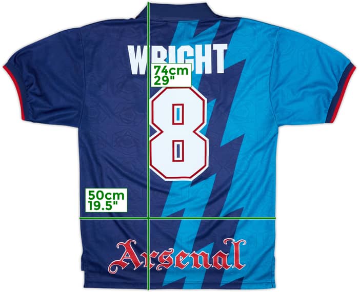1995-96 Arsenal Away Shirt Wright #8 - 8/10 - (M)