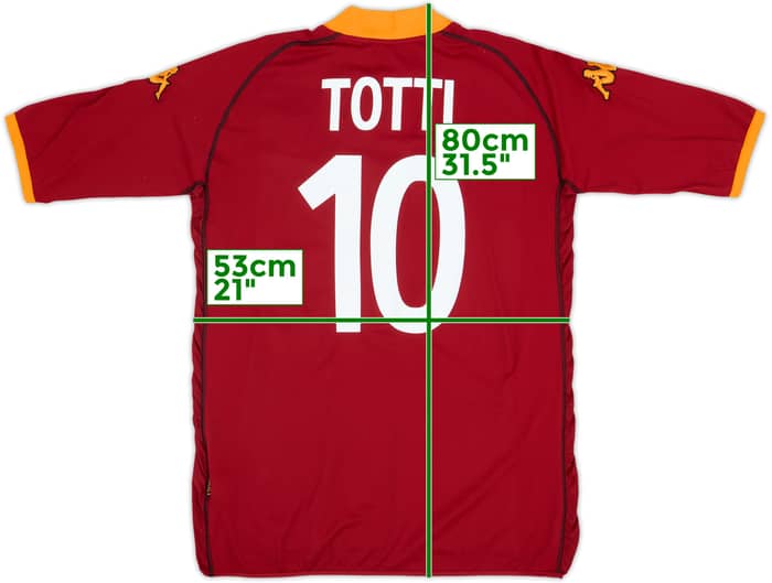 2002-03 Roma Home Shirt Totti #10 - 8/10 - (3XL)
