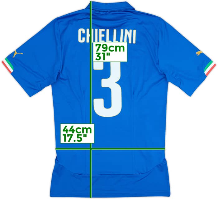 2014-15 Italy Player Issue (ACTV Fit) Home Shirt Chiellini #3 - 8/10 - (XXL)