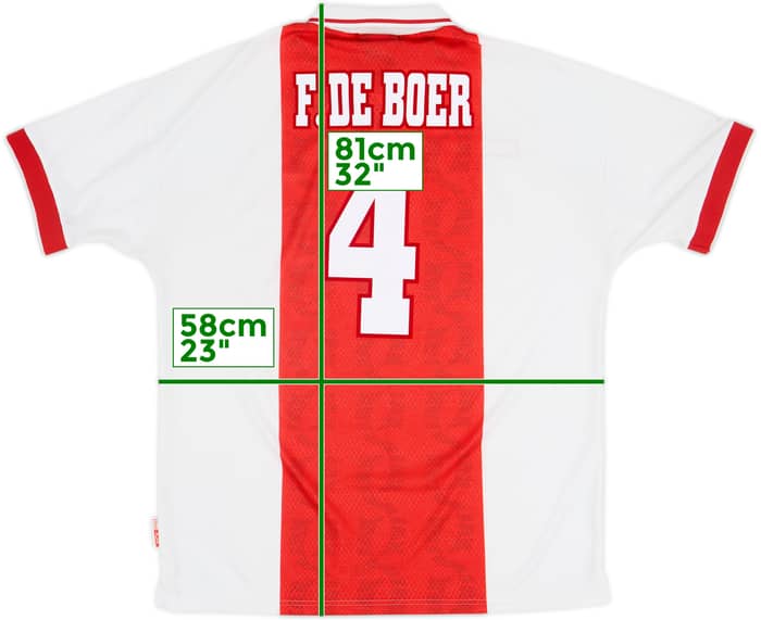 1998-99 Ajax Home Shirt F.De Boer #4 - 8/10 - (XL)