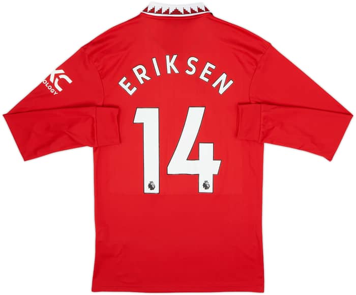 2022-23 Manchester United Home L/S Shirt Eriksen #14 - 8/10 - (S)