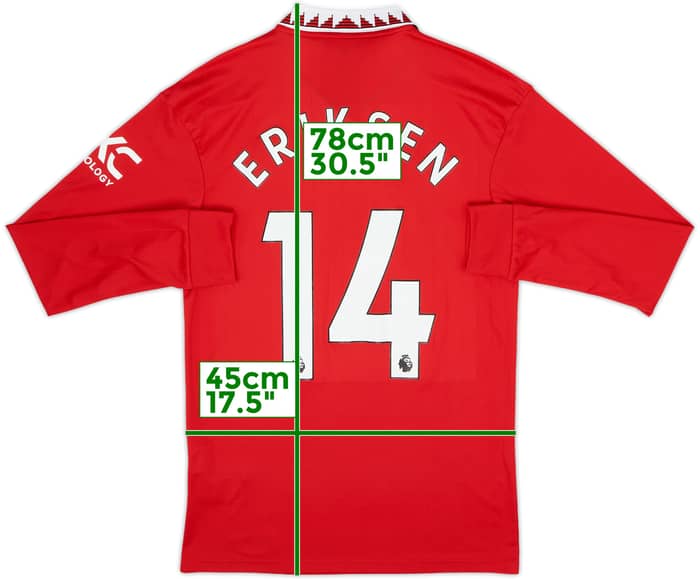 2022-23 Manchester United Home L/S Shirt Eriksen #14 - 8/10 - (S)
