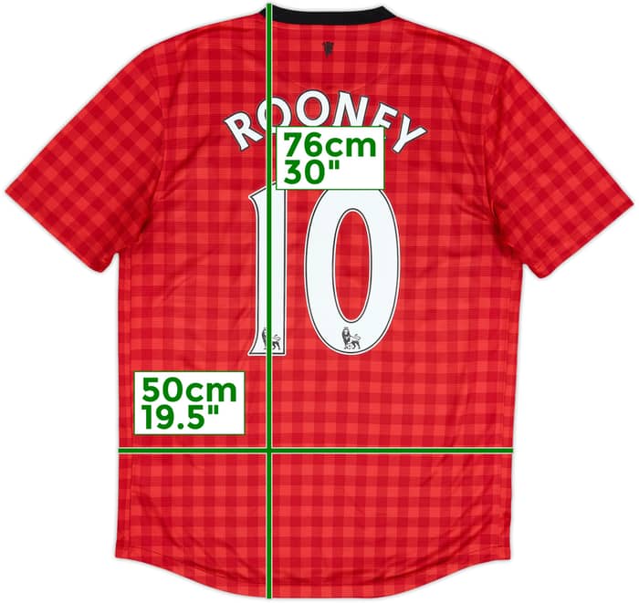 2012-13 Manchester United Home Shirt Rooney #10 - 7/10 - (M)