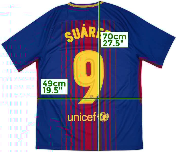 2017-18 Barcelona Home Shirt Suarez #9 - 8/10 - (M)