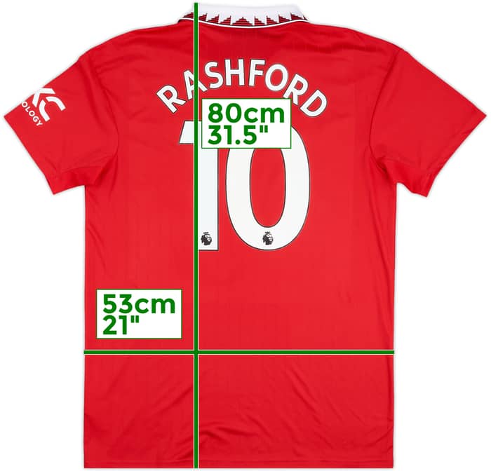2022-23 Manchester United Home Shirt Rashford #10 - 8/10 - (L)