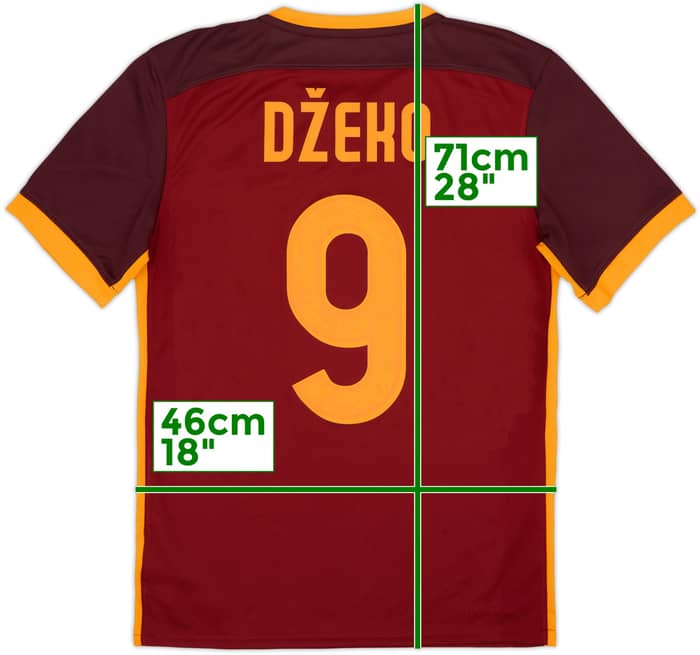 2015-16 Roma Home Shirt Dzeko #9 - 6/10 - (S)