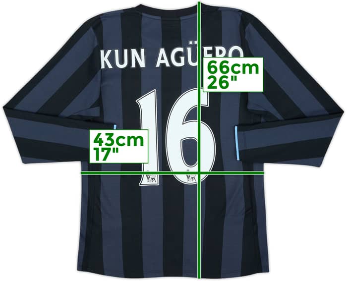2012-13 Manchester City Third L/S Shirt Kun Aguero #16 - 6/10 - (XL.Boys)