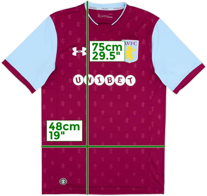 2017-18 Aston Villa Home Shirt - 8/10 - (M)