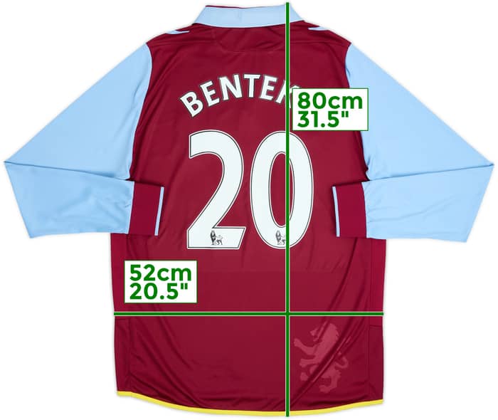 2012-13 Aston Villa Home L/S Shirt Benteke #20 - 7/10 - (M)