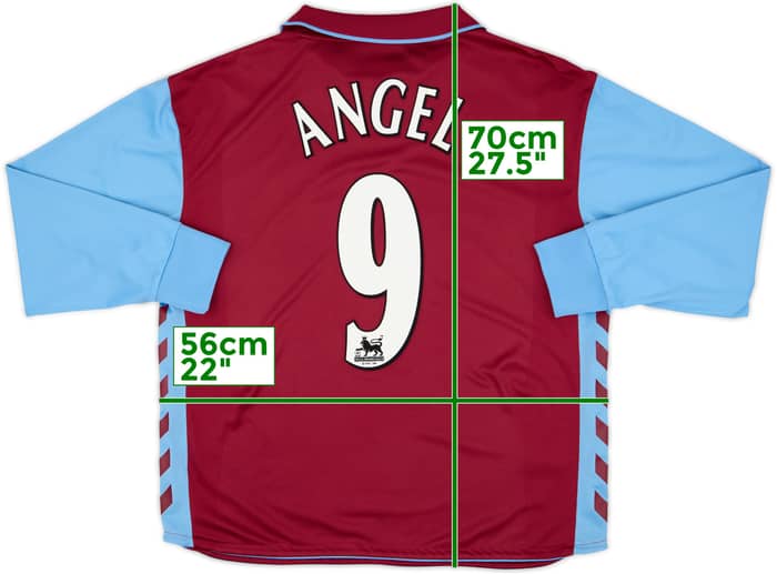 2006-07 Aston Villa Home L/S Shirt Angel #9 - 9/10 - (M)