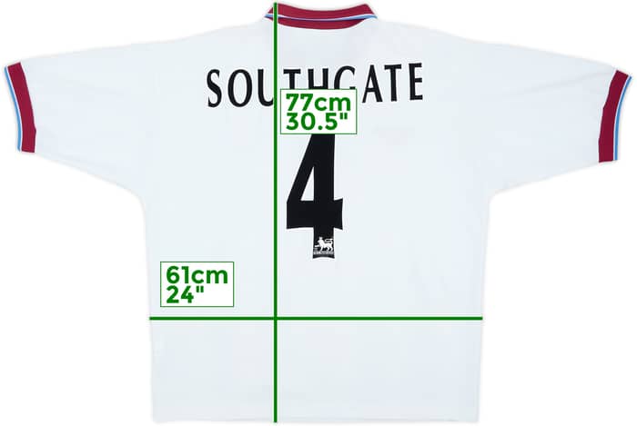 1996-98 Aston Villa Away Shirt Southgate #4 - 8/10 - (L)