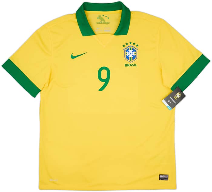 2013 Brazil Home Shirt #9 (XL)