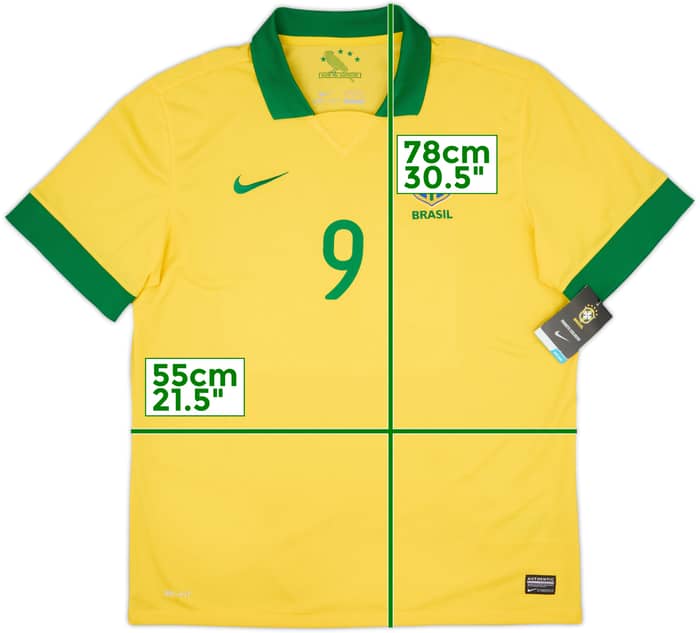 2013 Brazil Home Shirt #9 (XL)