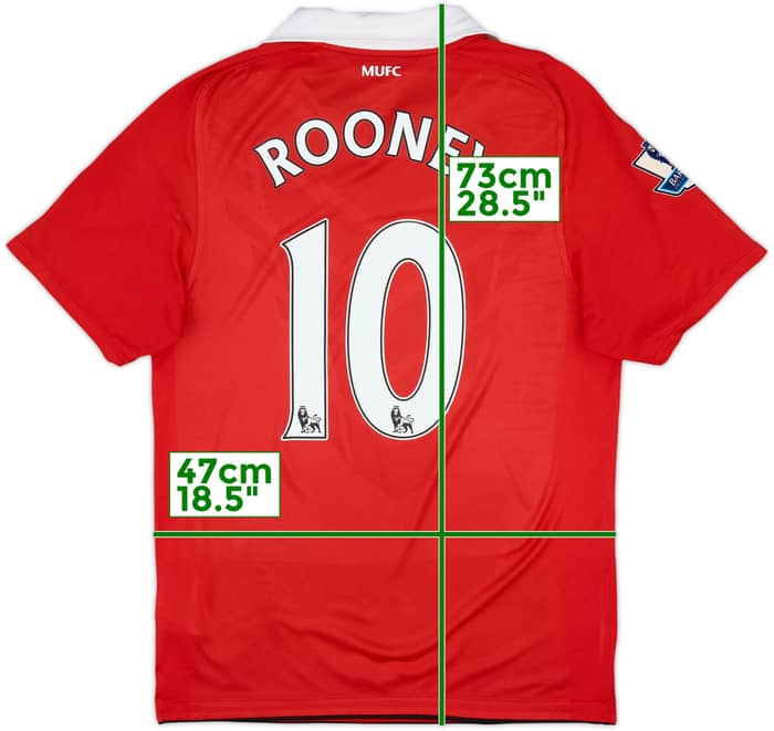 2010-11 Manchester United Home Shirt Rooney #10 - 8/10 - (S)