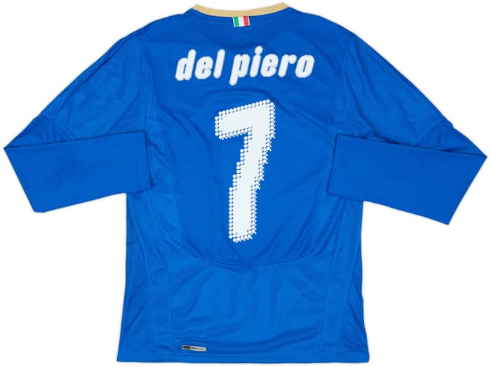 2007-08 Italy Home L/S Shirt Del Piero #7 - 8/10 - (S)